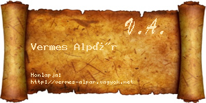 Vermes Alpár névjegykártya